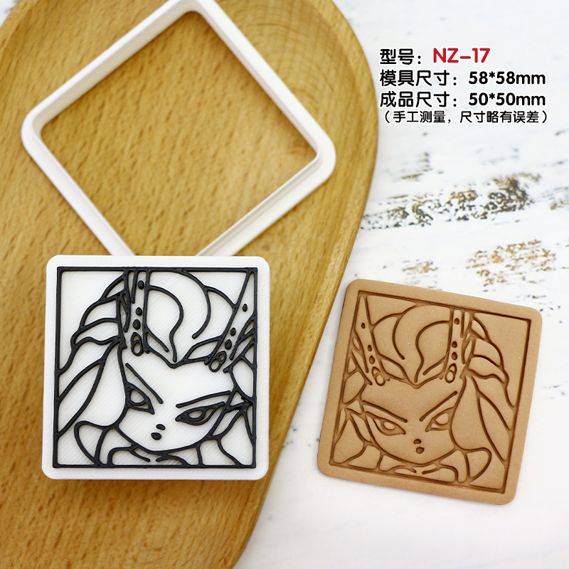 Molde de galletas de dibujos animados Nezha Shiji Niangniang Ao Bingshen Gongbao Herramienta para hornear galletas de arcilla