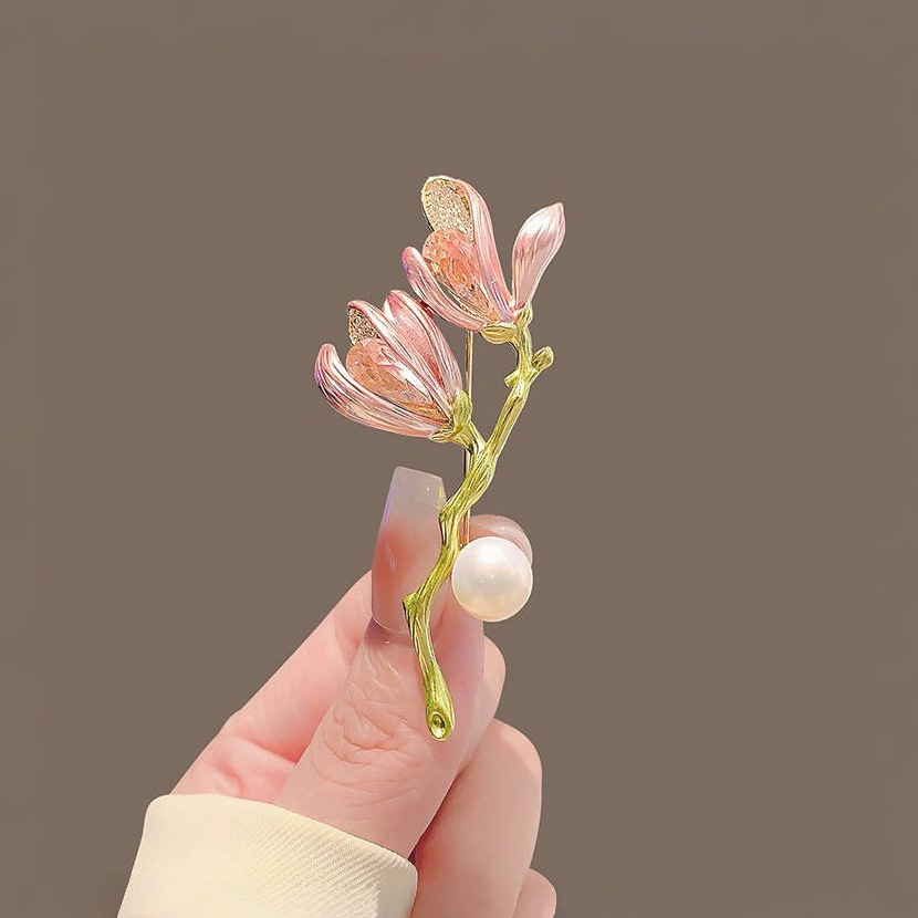 Pulsera de flores esmaltadas oversize para mujer, joya statement_voghion.com