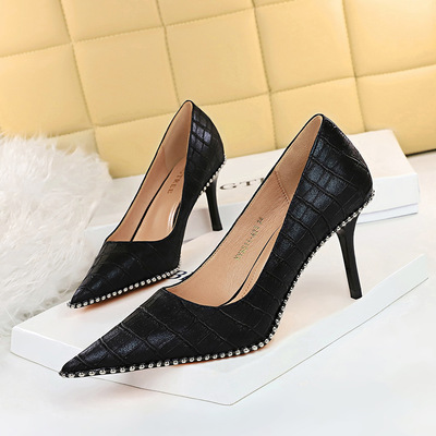 9611 - A8 restoring ancient ways is the European and American fashion women's shoes high heel with shallow mouth pointed