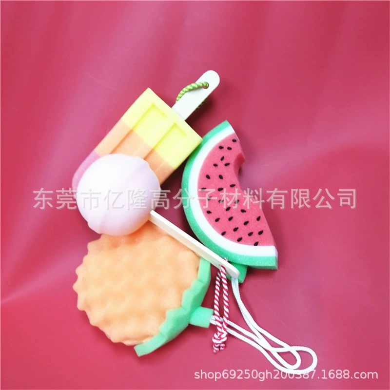 [韩国简约厨卫清洁用品水果雪糕刷仿真快干海绵水垢清洁棉擦]