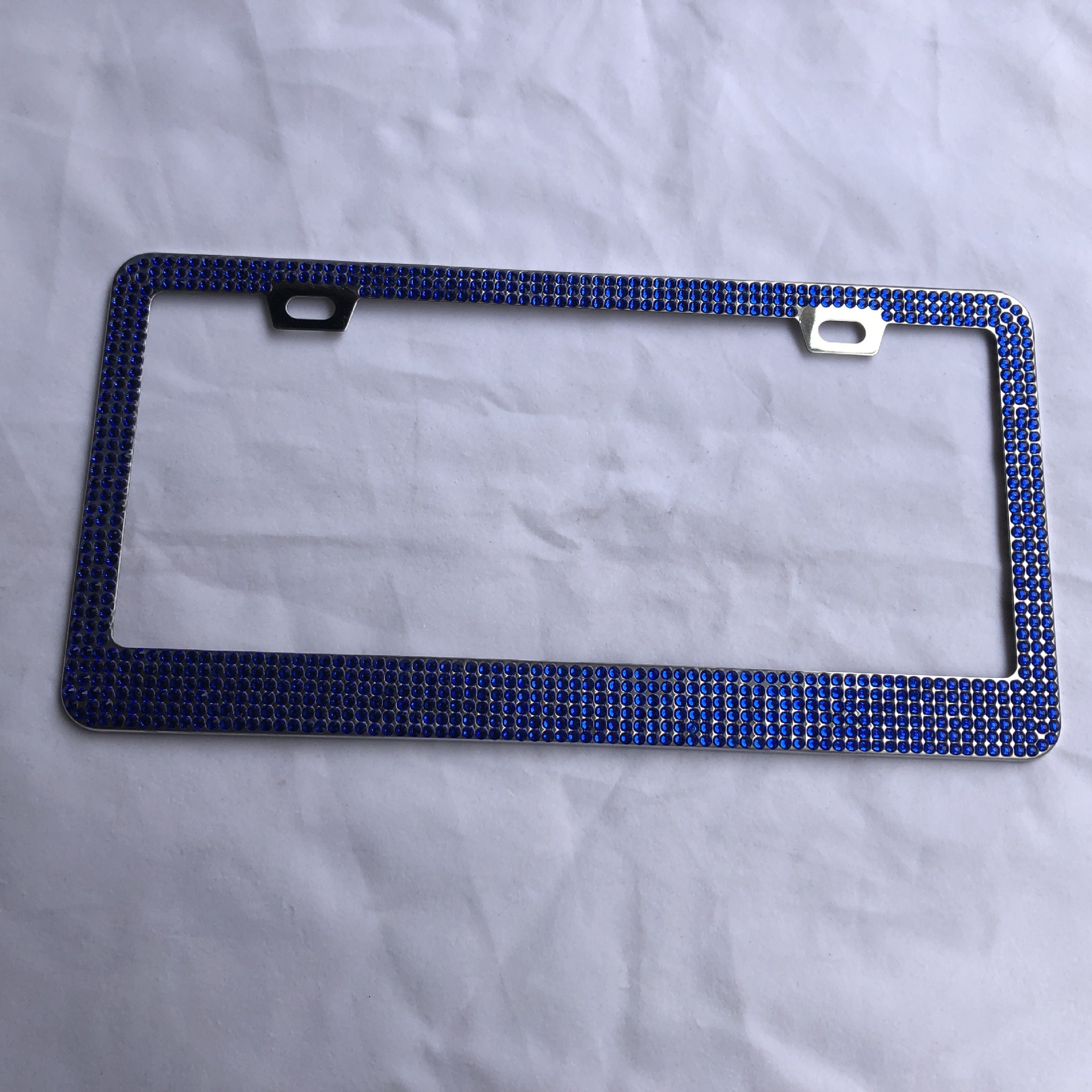 Diamond-encrusted Stainless Steel Square Hole License Plate Frame US Gauge Rhinestone License Plate Frame Crystal License Plate Frame Canada North America License Plate Frame