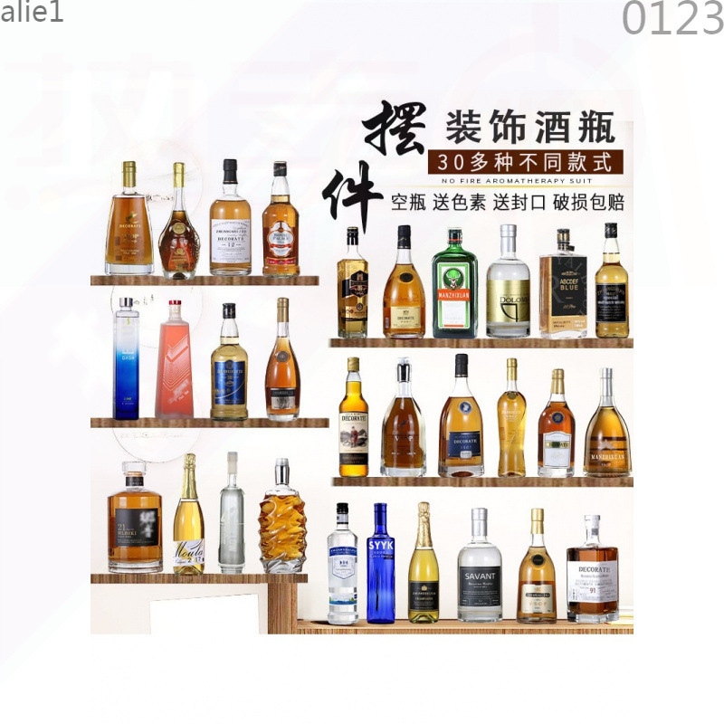 ★ Model Room Exhibition Hall Wine Cabinet Bar Decoration European Style Decorative Wine Bottle Simulation Wine Props Foreign Wine Creative Home Decoration