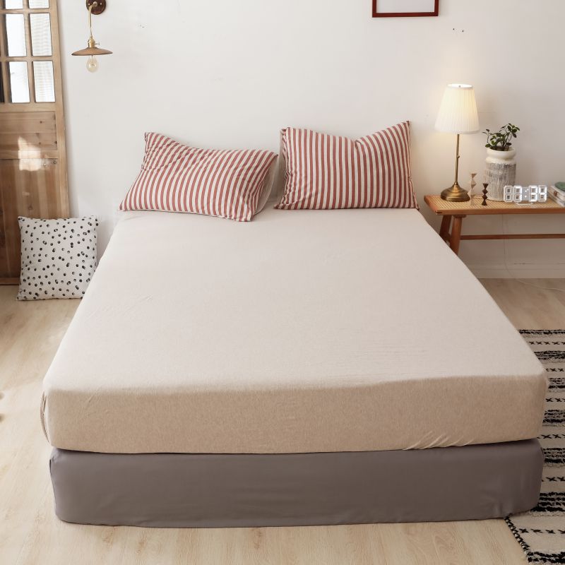 Cama de cama de algodón sin impresión de una sola pieza de tejido Tianzhu algodón Simmons sábanas de algodón antideslizantes fijas colchón cubierta protectora image 20