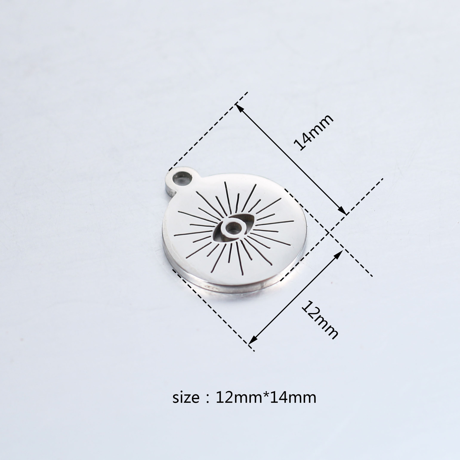5 teile/los Edelstahl Spiegel Rund Höhlte Teufel Auge Anhänger Charms Für DIY Halskette Armbänder Schmuck Machen – Detail 2