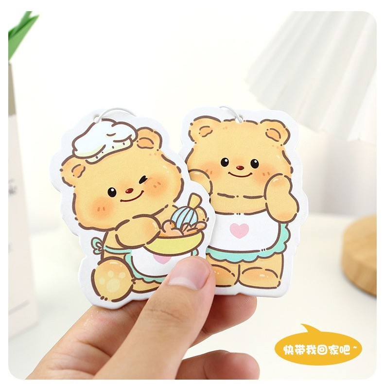 Butter Bear Car Perfume Film Car Rearview Mirror Cute Decoration Home Car Odor Removal Aromatherapy Card
