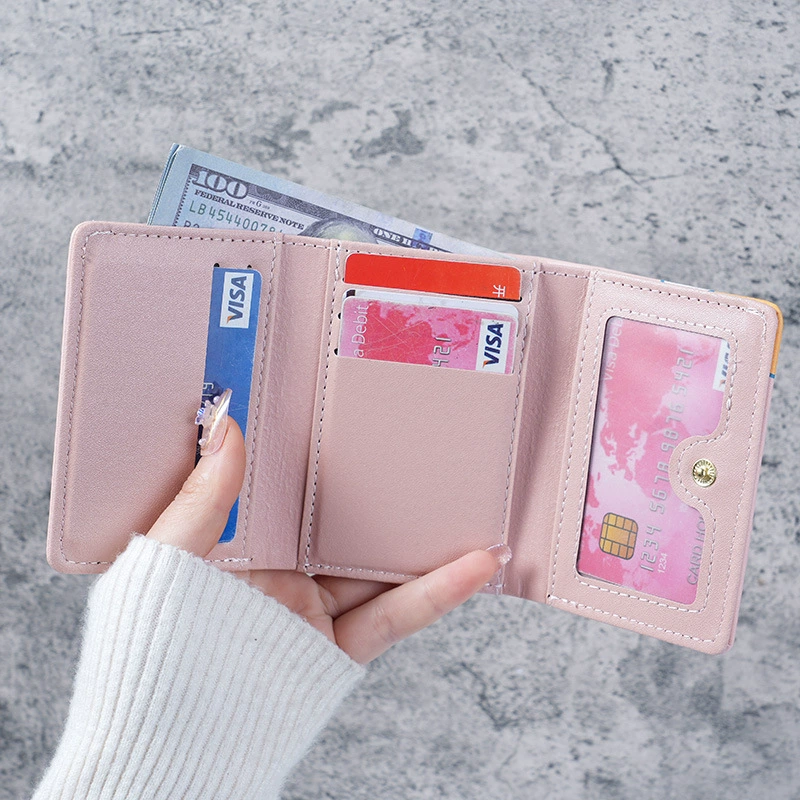 Wallet, small cute shoulder bag, folding short universal card holder
