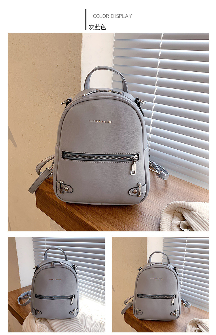 New Metal Zipper Solid Color Backpack Wholesale Nihaojewelry display picture 14