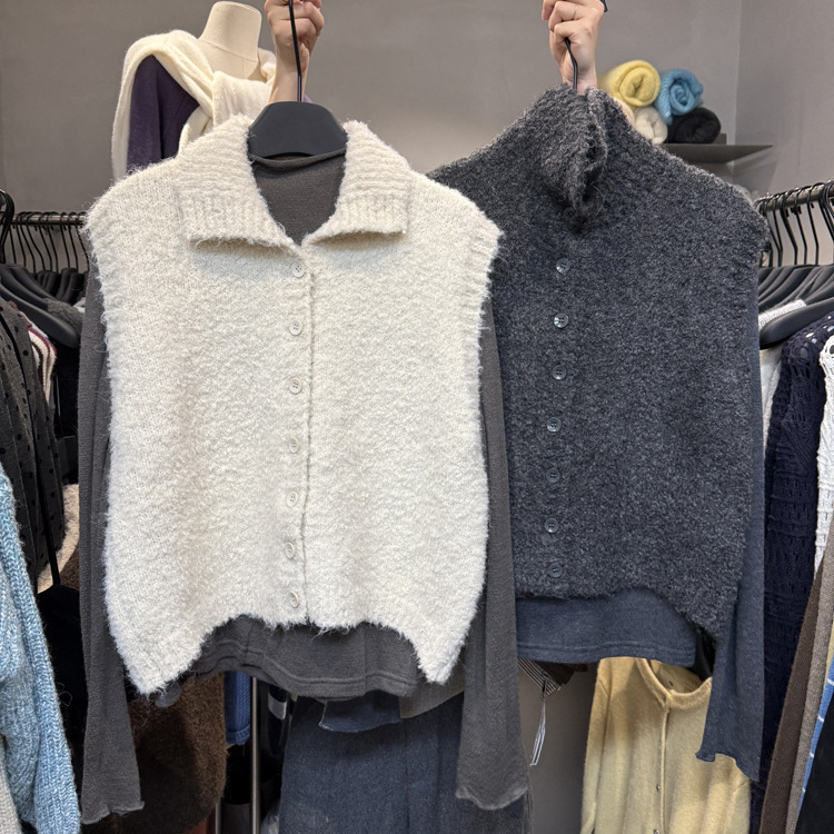 Korean Version of the New Autumn Style Korean Dongdaemun Japanese-Style College Style Knitted Sleeveless Turtleneck Sweater Vest