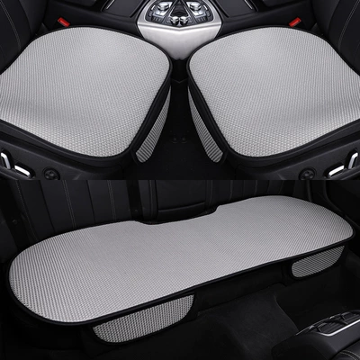 Seat cushion, seat cover car seat cushion three-piece set, suitable - ice-silk-seat-cushion-three-piece-set-gray