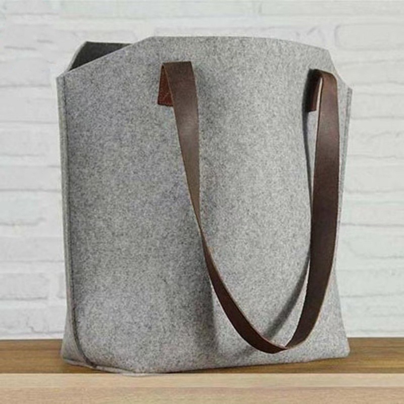 供应单肩毛毡包 新款毛毡包 毛毡手提袋 毛毡购物袋便携手工