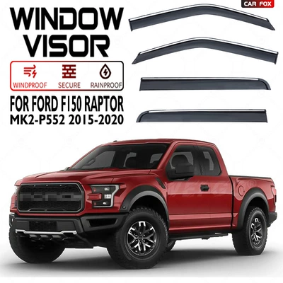 F150 Raptor, Rain shield - standard-packaging-without-logo-ford-raptor-f150-raptor-mk2-p552-2015-2020-pc-with-bright-strip-rain-shield