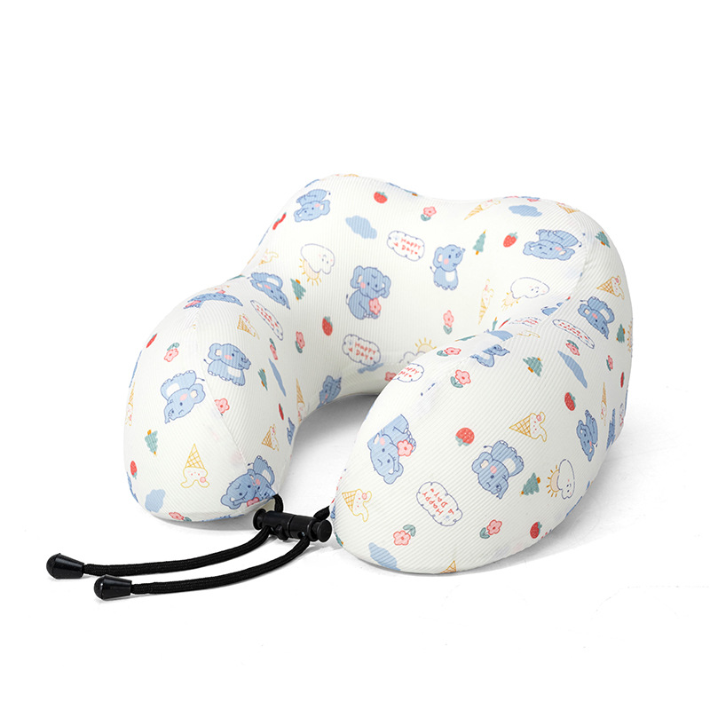 Verano helado sensación fría protección de cuello almohada en forma de U portátil almacenable memoria almohada de cuello de algodón almohada de avión almohada al por mayor existencias