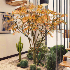 模擬カエデの葉の木、偽のカエデの風景、リビングルームの屋内外の造園装飾、リビングルームの大型偽カエデの床置き装飾品