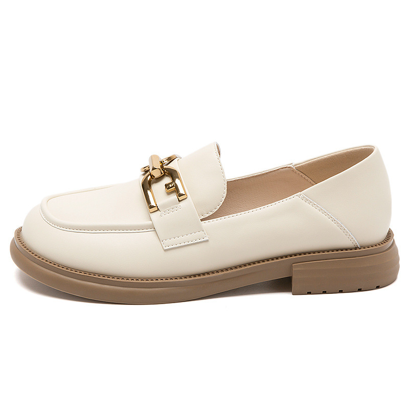 Zapatos de Tacón Grueso Estilo Británico Augu Shiden para Mujer, Otoño 2025, Estilo Retro, Suela Suave, Zapatos de Cuero Pequeños