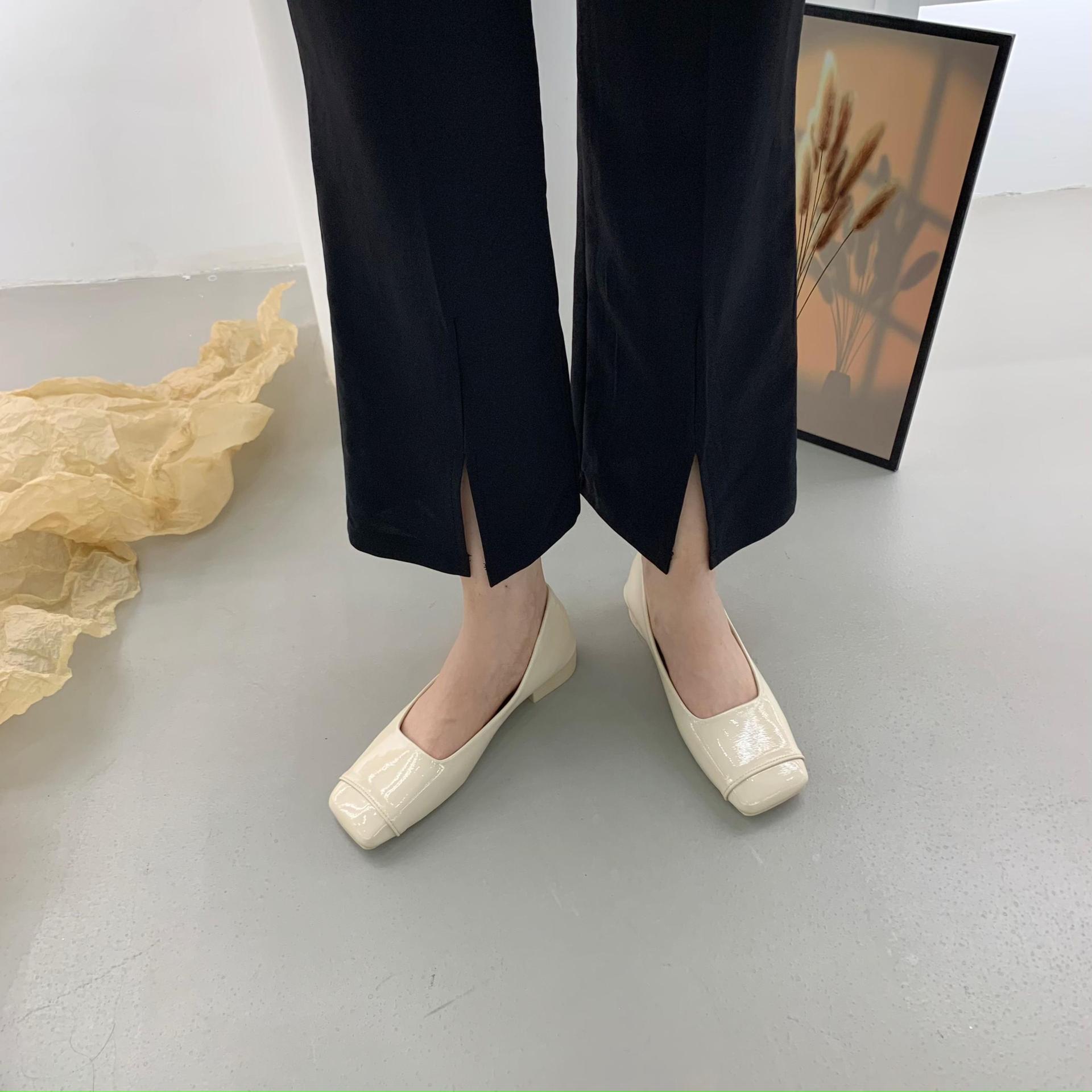 Fashionable universal elegant Mary Jane shoes square toe flat