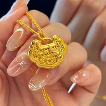 999足金包银首饰喜上眉梢吊坠灵鹊梅枝站宝宝满月礼平安锁吊坠