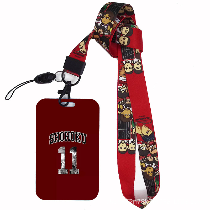 Dibujos animados japoneses slam dunk competencia nacional tarjeta de estudiante tarjeta de comida tarjeta de autobús cubierta certificado de trabajo titular de la cuerda del teléfono móvil