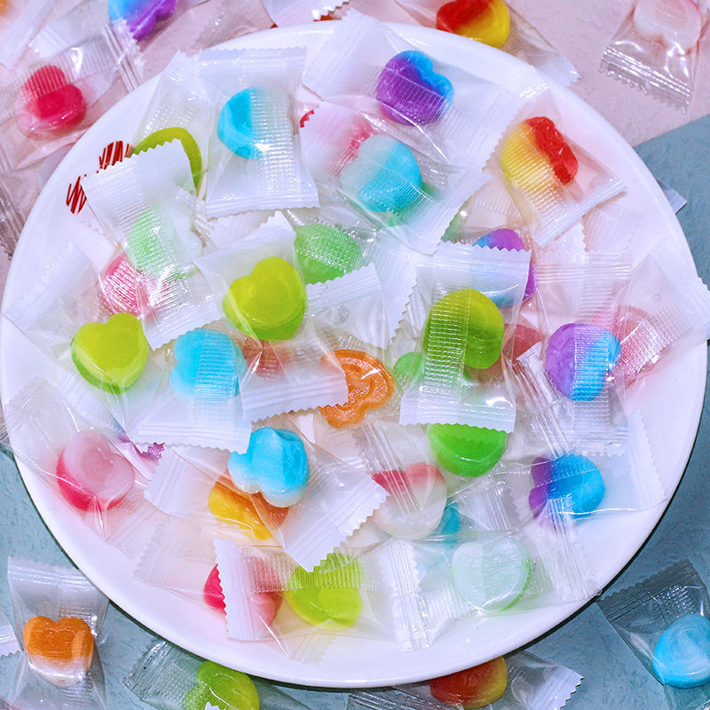 Red high Yan value heart-shaped Hearts Hard Candy Sweet and sour Fruity leisure time Entertain customer snacks bulk Christmas Candy