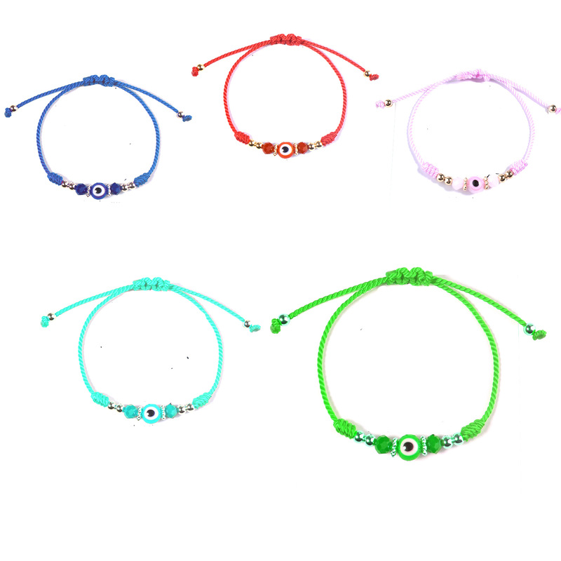 Cross-border E-commerce Hand-woven Rope Eyes Devil Evil Eye Colorful Lucky Bracelet Hamsa Blue Eye Bracelet Cross-border E-commerce Hand-woven Rope Eyes Devil Evil Eye Colorful Lucky Bracelet Hamsa Blue Eye Bracelet