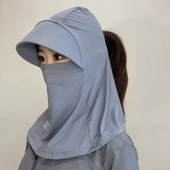 全脸遮阳帽子女夏季防晒帽防紫外线户外骑行女面纱护颈面罩太阳帽