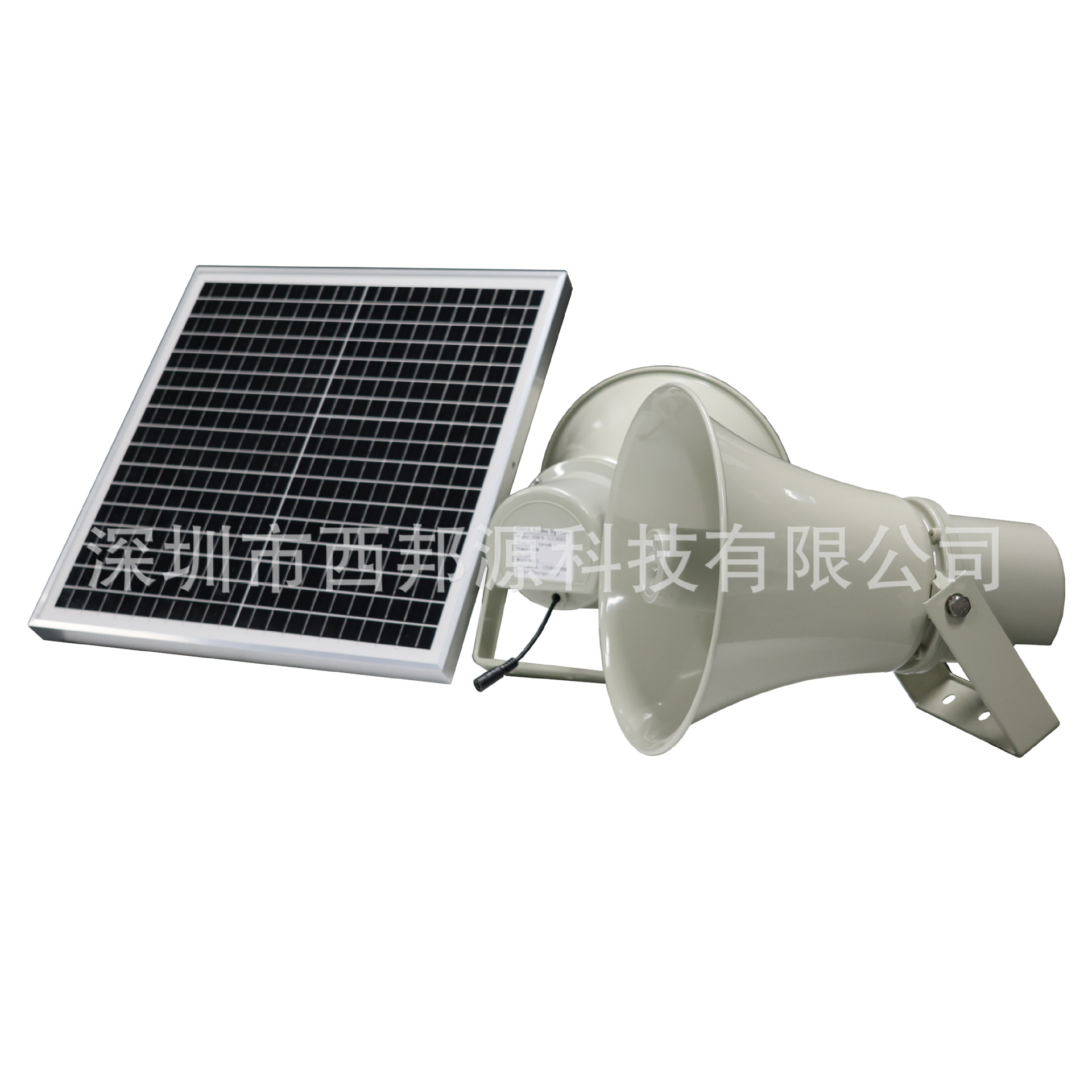 太阳能供电4G网络广播高音号角喇叭支持手机APP云平台远程控制
