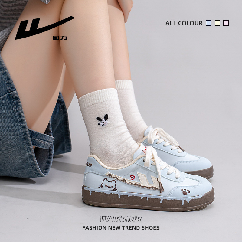 Warrior 2026 New Color-Blocked Energetic Sneakers, Cute Korean Style, Comfortable and Versatile Casual Shoes, High-Value Casual Women's Shoes Warrior 2026 New Color-Blocked Energetic Sneakers, Cute Korean Style, Comfortable and Versatile Casual Shoes, High-Value Casual Women's Shoes