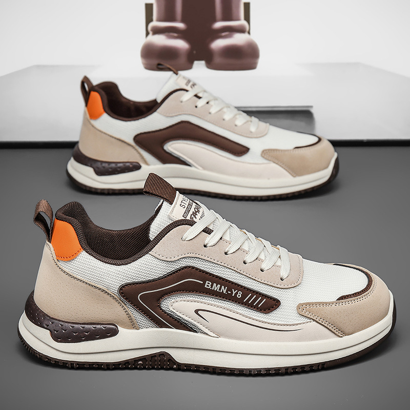 2026 verano nuevos zapatos deportivos de hombre con suela gruesa aumentada, zapatos de malla versátiles, zapatos de correr transpirables, zapatos casuales