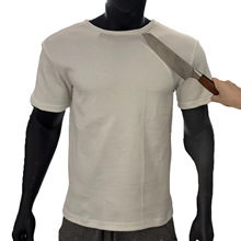 库存处理白色双面针织防割5级短袖柔软性耐磨易清洗T恤防护服批发