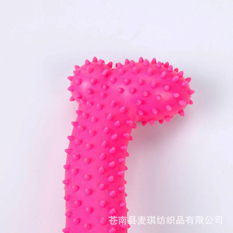 Juguete para Perros con Forma de Hueso de TPR con Espinas, Juguete para Limpiar los Dientes y Masticar, Juguete de Entrenamiento para Perros