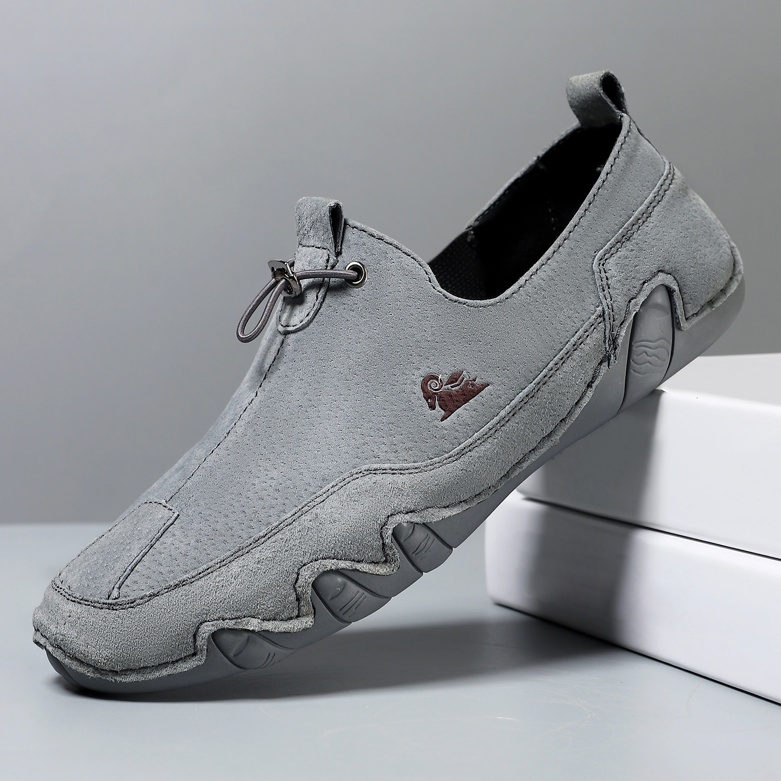 Octopus Plus-Size Men's Shoes Genuine Leather Men's Fashion Shoes Loafers Men's Slip-On Low-Top Casual Shoes_vogvips.com