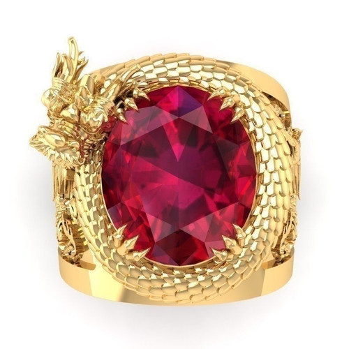 Wish Amazon cross-border new European and American-style diamond ring for men, gold-colored bold dragon-shaped ring—factory wholesale