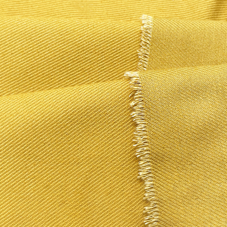 Alta calidad 97% algodón 3% spandex tweed tela de pantalones elásticos