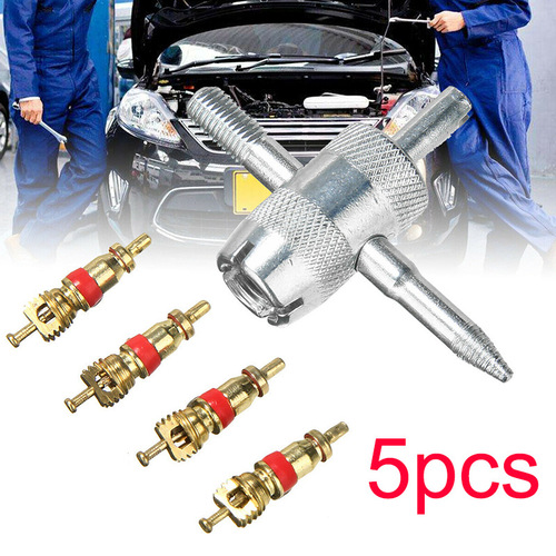 Four-in-One Hardware Tools Car Tire Repair Tools Valve Stem Extractor Wrench Accessories