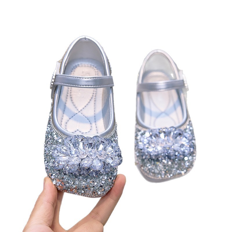 Zapatos de Cristal de Princesa para Niñas, Suela de Caucho, para Fiestas y Vestidos