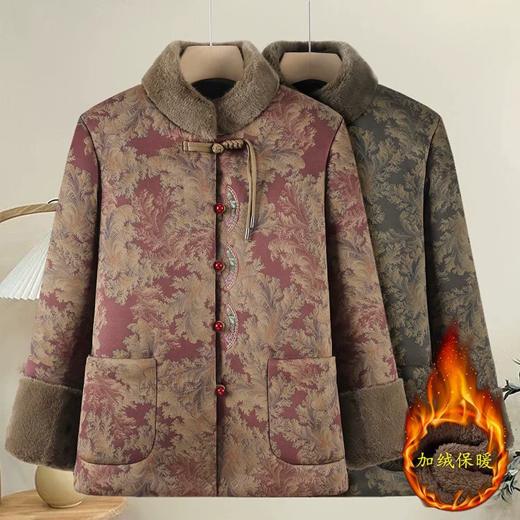 Средние и пожилые женщины бабушки одеваются осенью и зимой плюс бархат утолщение