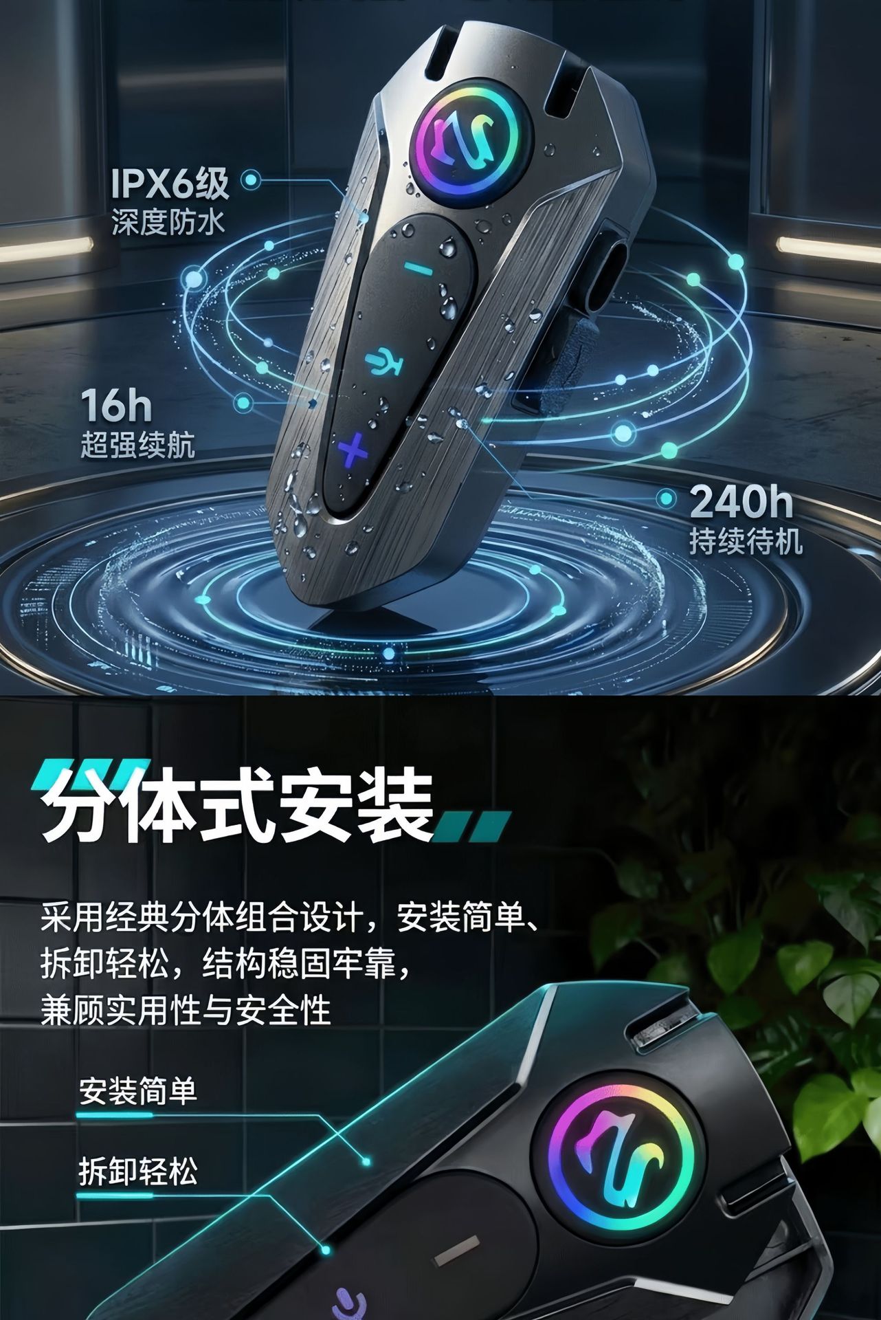 Z28 Helmet Bluetooth Headset HIFI Sound Effect Intelligent Noise Reduction Waterproof Cycling Wireless Headset