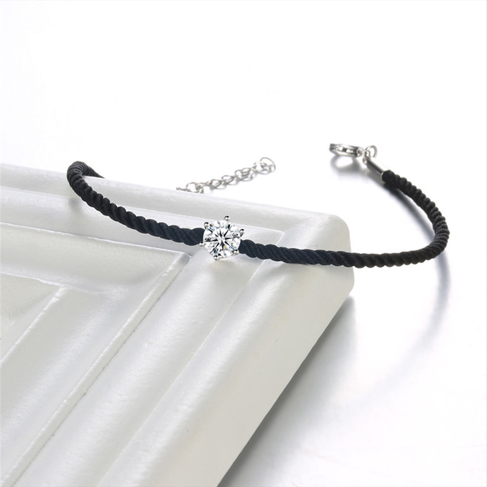 Simple Style Geometric Sterling Silver Rope Plating Inlay Zircon Women's Bracelets 1 Piece display picture 11