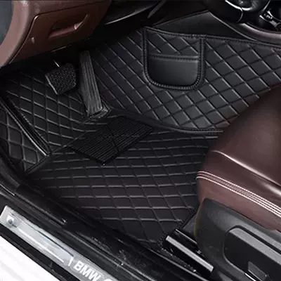 Car floor mat, main cab, single piece, Modelə uyğun ayaqaltı - single-layer-main-driving-black-black-line