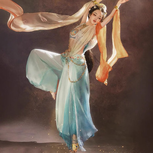 The real Caicai [Hongyin] skirt pants version met Hu Xuan dance suit Western Regions exotic inverse joint water cold Dunhuang Feitian