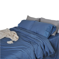 4TXN wholesale value-for-money 120-count thickened pure cotton high-count high-density solid color four-piece set of sheets and fitted sheets