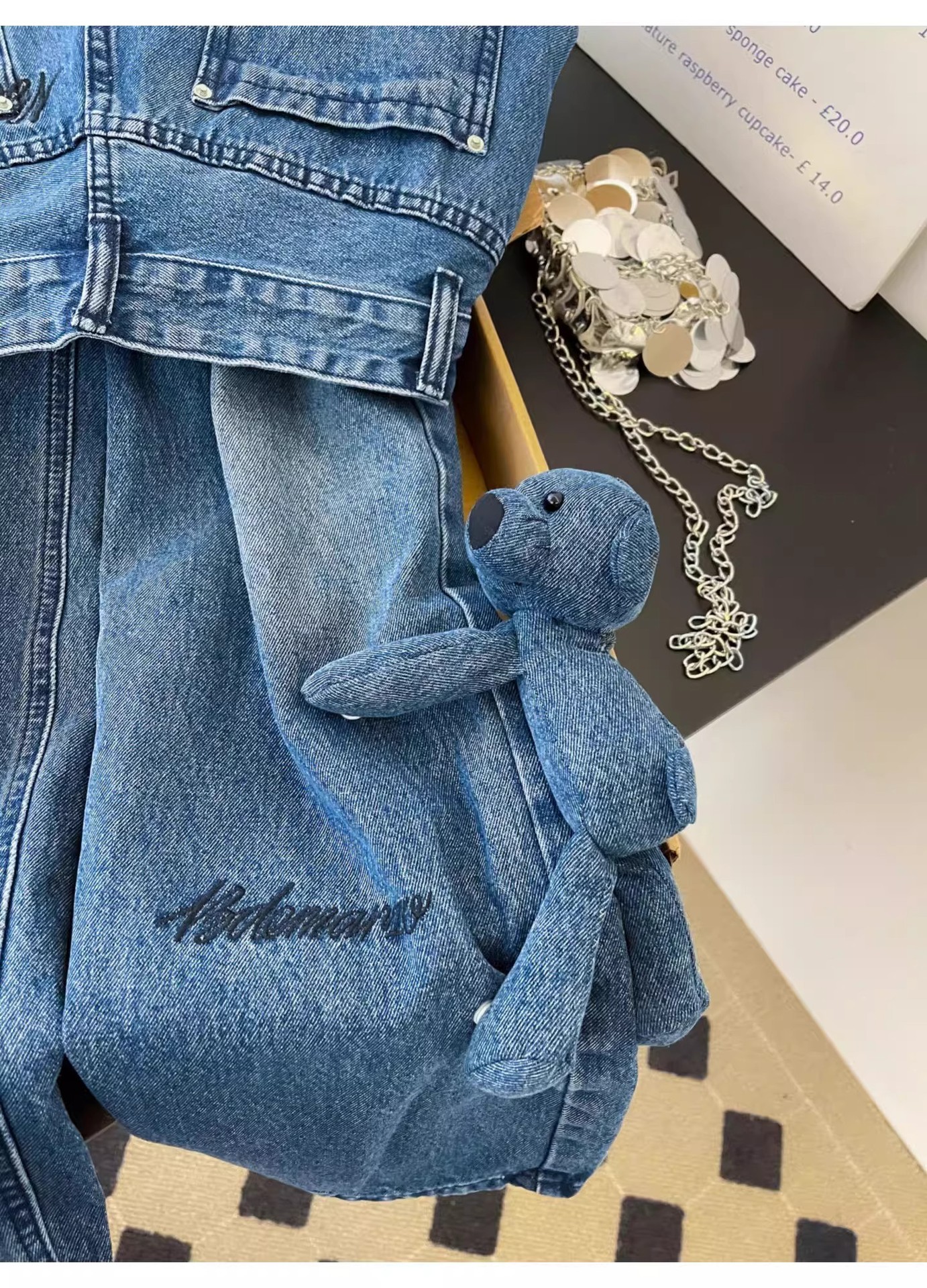 Women's High-Waisted Slimming Wavy Washed Denim Jeans Casual Loose Wide Leg Floor-Length Trousers With Letter Embroidery American Retro Summer Style_mkmklike.com