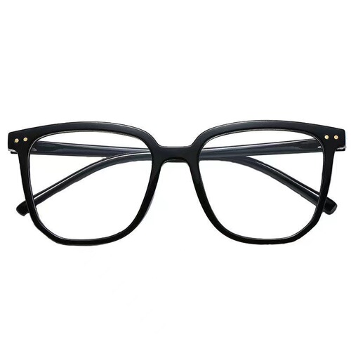 Net celebrity same style transparent glasses with square frame for men and women with flat light, large round face, anti-radiation, slimming, blue light eye glasses frame