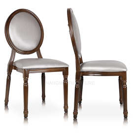 佛山厂家批发金属木纹圆背宴会椅酒店商用家具可堆叠餐厅椅