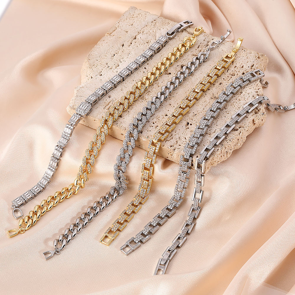 fashionable universal elegant copper bracelet with zircon