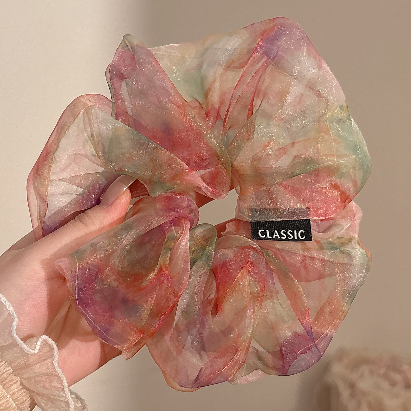 Nuevo scrunchie de encaje multicapa 2026 para mujer, lazo para el pelo de alta gama, accesorio suave para el cabello estilo coreano.