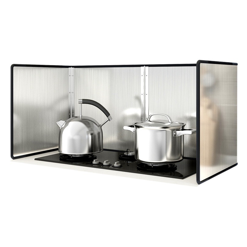 Aceite de acero inoxidable placa deflectora cocina aislamiento térmico a prueba de salpicaduras anti-quemaduras anti-lampblack placa plegable estufa deflector suministros de cocina al por mayor