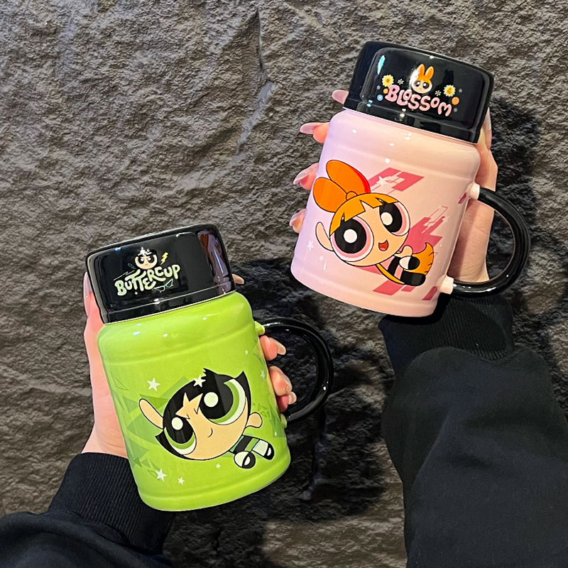 Auténtica licencia Flying Sky policemen taza de cerámica con tapa de taza de agua encantadora taza de café casera regalo de cumpleaños