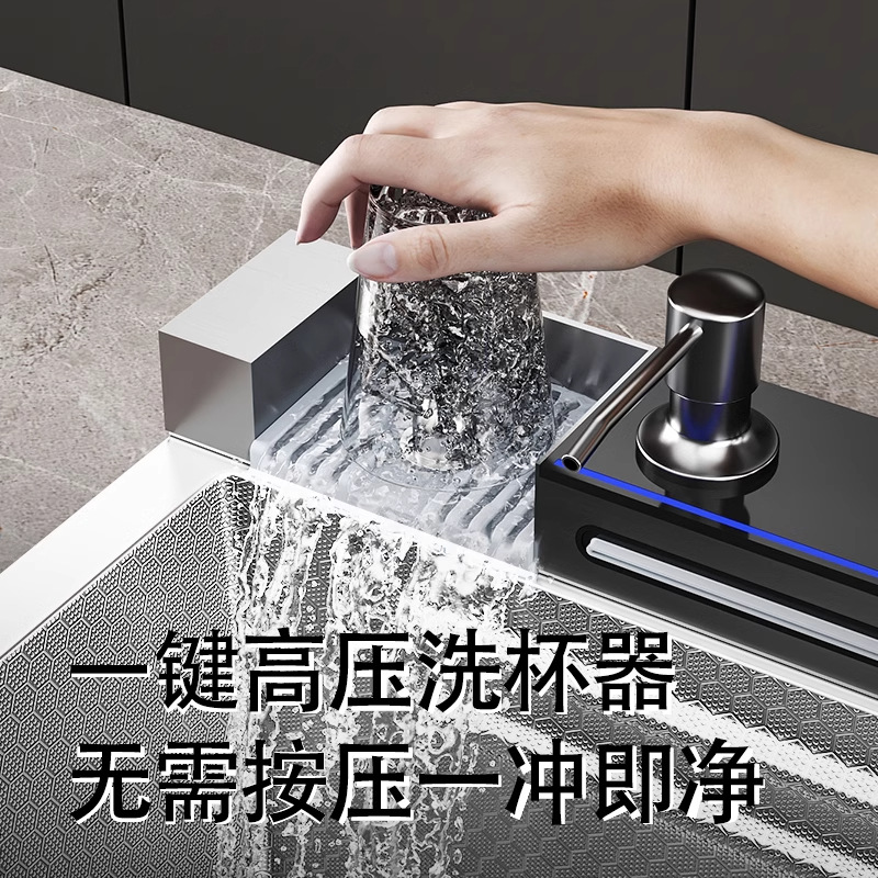 5.0 Fregadero de cascada de ballena engrosada 304 Tecla de piano hecha a mano de acero inoxidable grande de una sola ranura Cocina para el hogar Lavador de platos