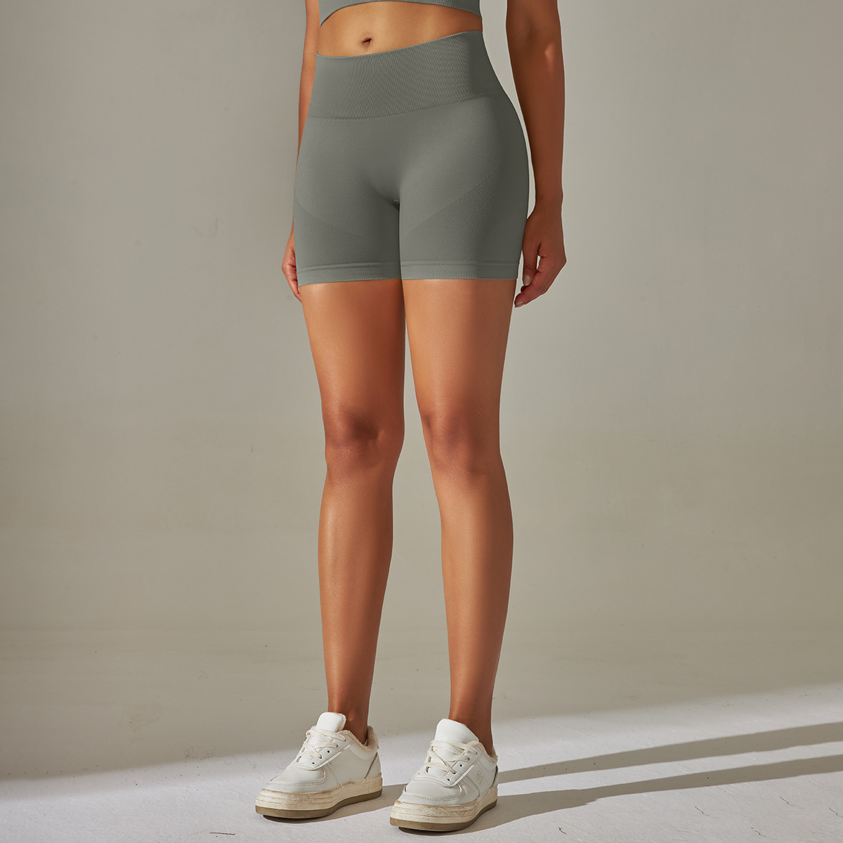 Pantaloni de yoga uni, tricotați fără cusături, culoare piersică, pentru ridicarea feselor și strângerea abdomenului, cu talie înaltă, pentru sport, alergare, fitness_voghion.com