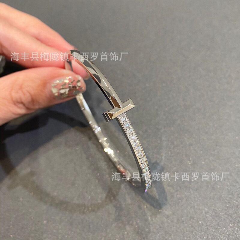 *T's T1 ブレスレット ハイバージョン 18K ローズゴールドメッキ セミダイヤモンドブレスレット アバンギャルドブレスレット ナローバージョン ギフト 男女兼用|undefined